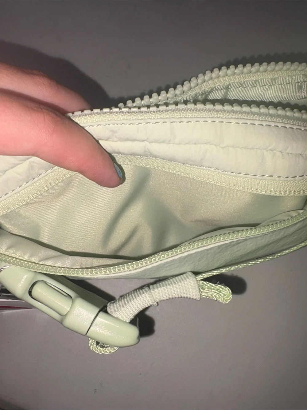 lululemon athletica Kohlrabi green belt bag with gold accents NWT